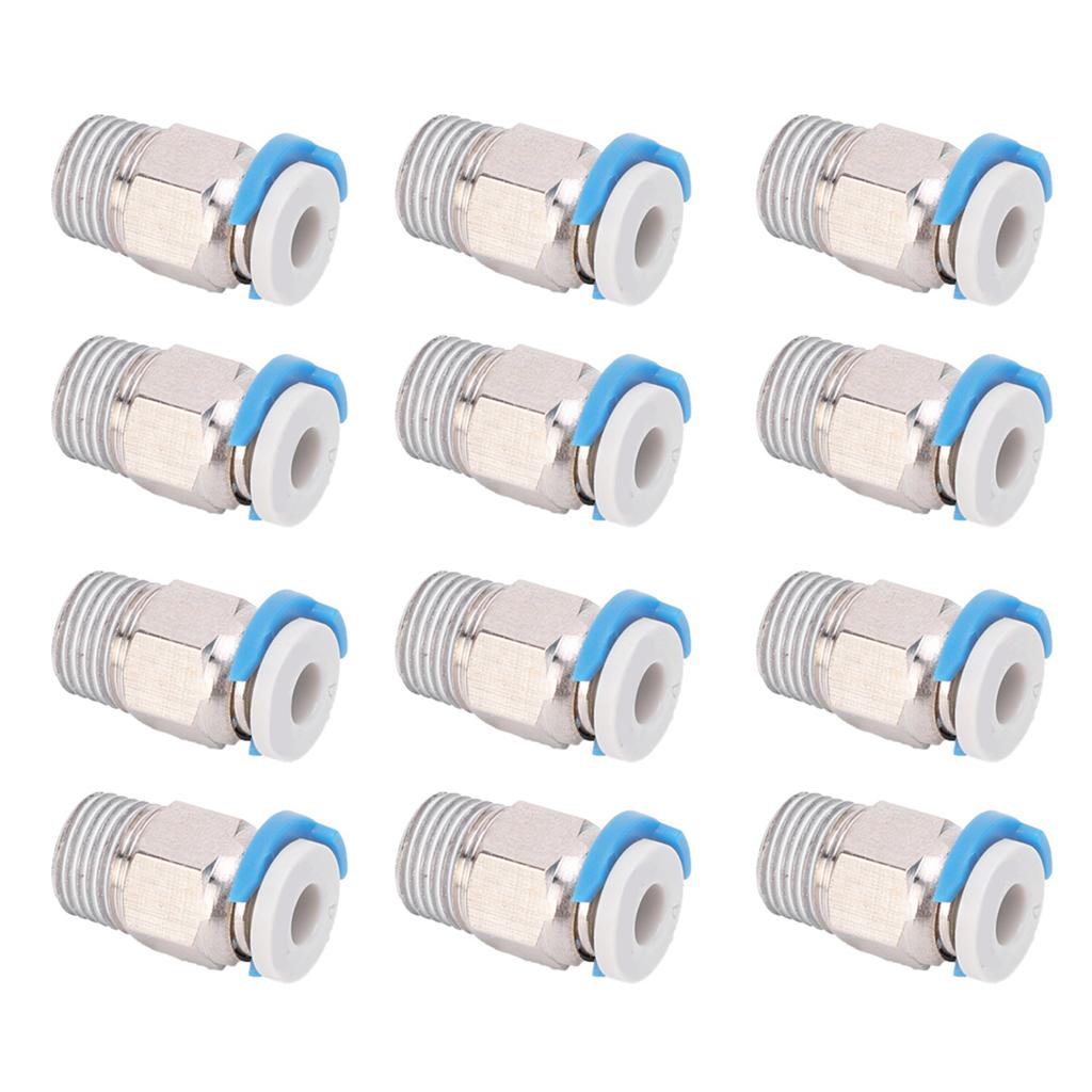 12Pcs Pneumatic Fitting Push Connector 3D Printer Extruder Accessories CR10 M10 Thread