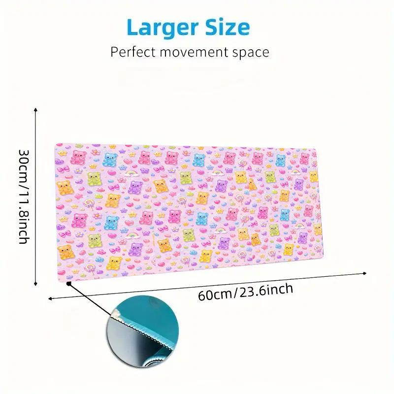 Rainbow Gummy Bear Color Mouse Pad Large Gaming Table Cushion Non-slip Laptop Tablet Big Mousepad XXL Mat Mini PC Playmat With Lock edge