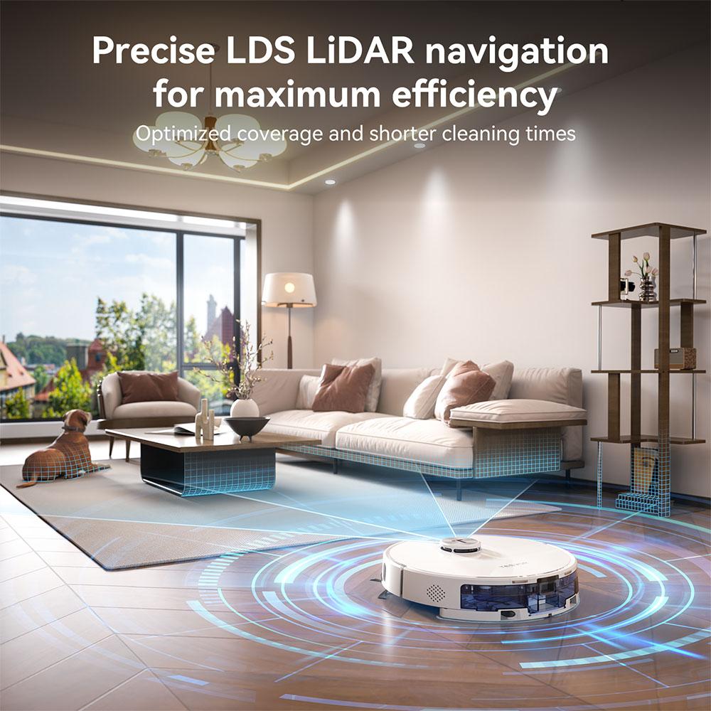 Tesvor S8 Max Robot Vacuum Cleaner, 3-in-1 Vacuum/Sweep/Mop, 8000Pa Super Suction, Up to 180min Runtime, Self-emptying