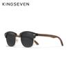 Kingseven Handmade 2021 Black Walnut Wooden Sunglasses Men Polarized UV400 Protection Semi-Rimless Retro Eyewear Women Oculos