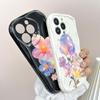 Cute Cartoon Pattern Cream Texture Casing Wavy Edge Soft Silicone Cover Phone Case for Huawei Honor Infinix Tecno iPhone