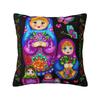 Custom Matryoshka Doll Russia Russian Folk Art Cushion Covers Velvet Cute Pillows for Sofa