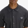 FRED PERRY [Sharp] Tonal Vertical Stripe Knit Shirt - Anchor Grey Afpm2612324-297