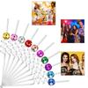 6Pcs/set Discos Decorative Straws Plastic Cocktail Straws Glitter Mirror Discos Balls Drinking Decor for Discos Party