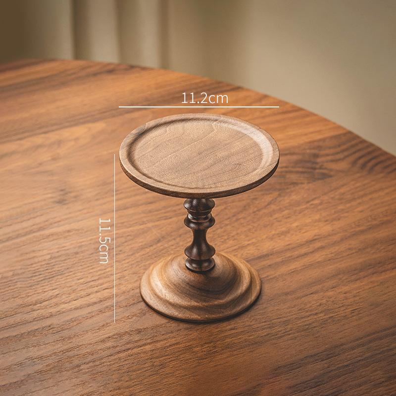 Rustic Solid Wood Candlestick Holder Vintage Table Candle Stand for Bedroom Living Room Wedding Decor