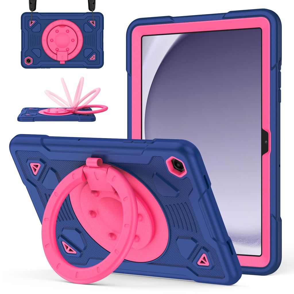 Tablet Case For Samsung Galaxy Tab A9+ / Tab A11+ Kickstand Space Planet PC + Silicone Tablet Cover with Shoulder Strap
