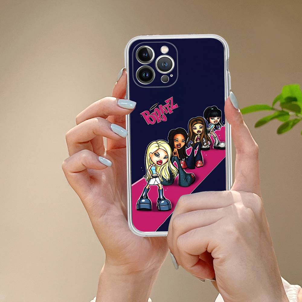Милая кукла B-Bratz Прозрачный мягкий чехол для телефона для IPhone 15 12 14 16 17 13 Plus 11 Pro Max 13 Pro