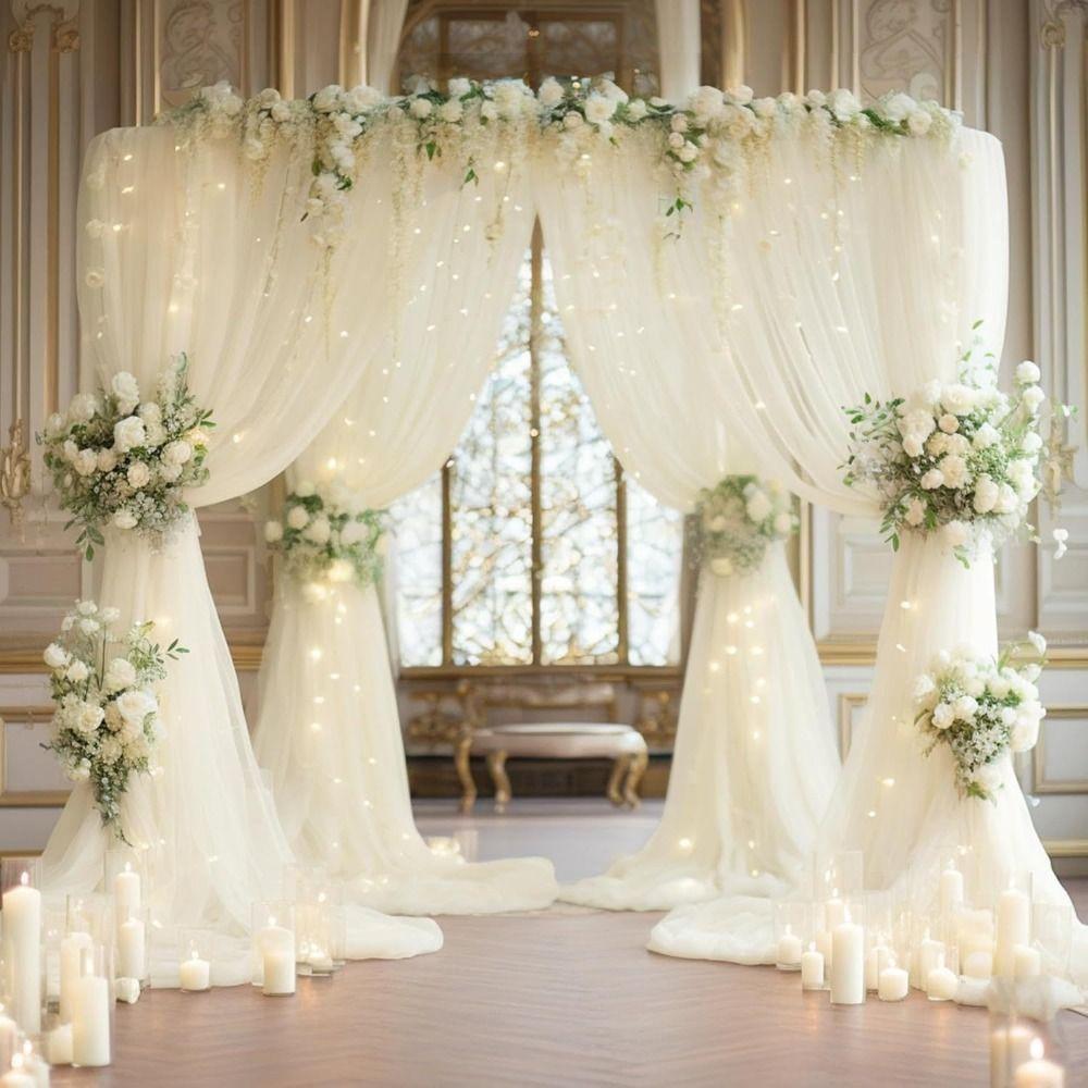 3meters Tulle Backdrop Curtains White Mesh Gauze Backdrop Photography Supplies