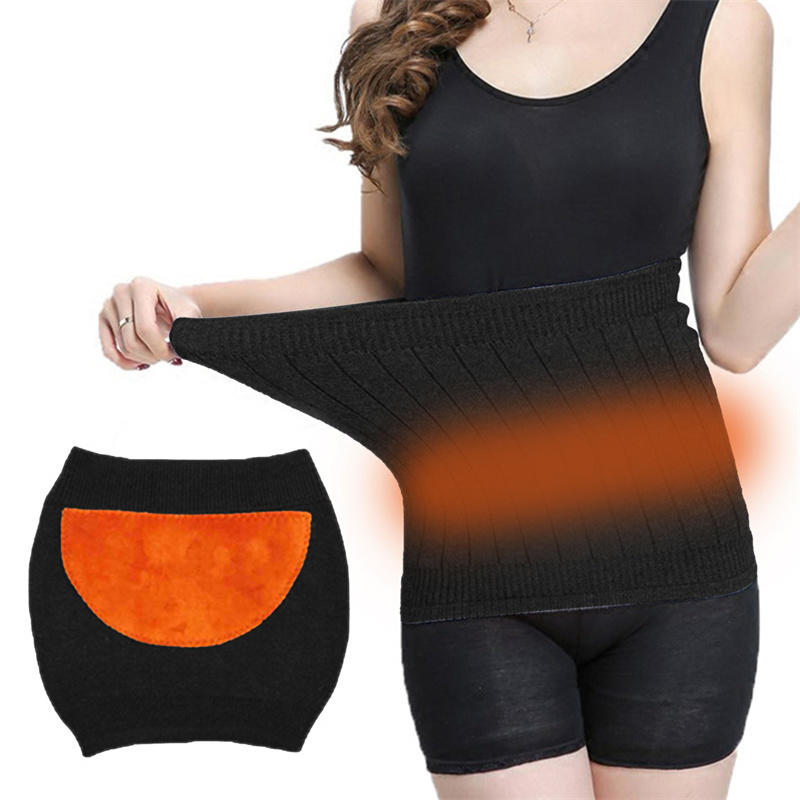 Unisex Witner Warm Soft Velvet Waist Warmer Elastic Waist Band Binder Lumbar Support Protector Belt