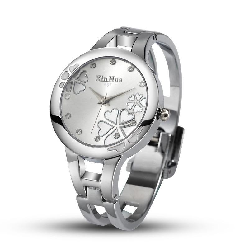 Синьхуа браслет из нержавеющей стали кварцевые часы дизайнерские женские часы с бриллиантами