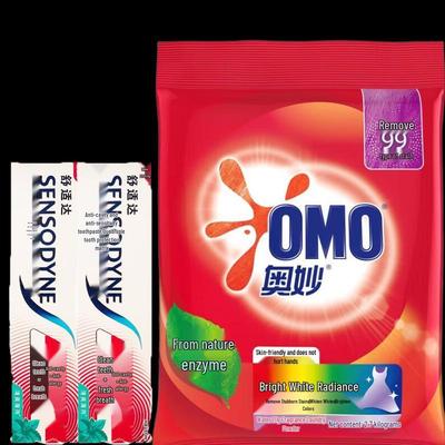 Набор Sensodyne Свежая мята Зубная паста и OMO Стиральный порошок