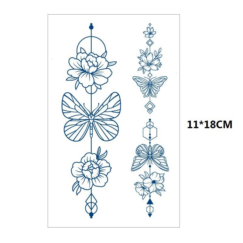 Herbs Gradual Change Jellyfish Planet Feather Snake Big Pattern Geisha Slowly Color Simulation Water Transfer Tattoo Sticker