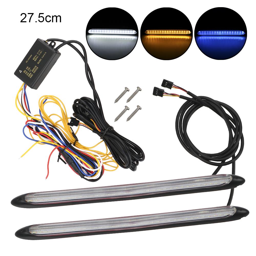 Автомобильные светодиодные дневные ходовые огни 2 шт. DRL Light Scan водонепроницаемые автомобильные указатели поворота последовательный поток лампы автомобильный стиль универсальный
