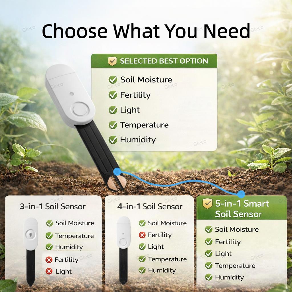 Zigbee Soil Moisture Sensor Fertility Sunlight Ambient Humidity Temperature Tester Monitor Detector For Smart Life TUYA 2MQTT