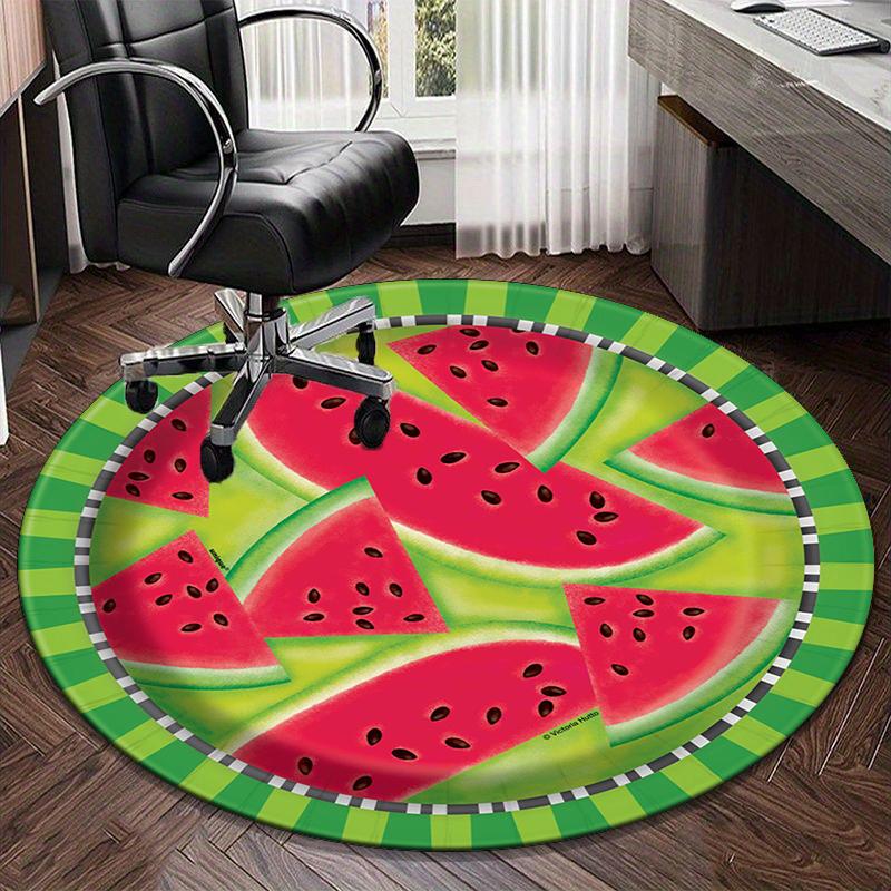 Watermelon With Intricate round carpet Chair cushion Round Entryway Rug, Soft Round Rugs for Living Room, Bedroom, Circle Carpet decor gifts