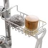 Kitchen Sink Faucet Shelf Stainless Steel Sponge Holder Adjustable Sink Faucet Dishcloth Towel Storage Rack