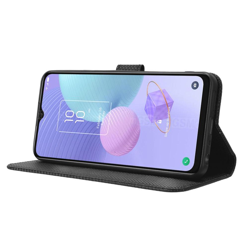 For TCL 405/406/408/T506D Shockproof Phone Case PU Leather Foldable Stand Flip Wallet Magnetic Clasp Phone Cover