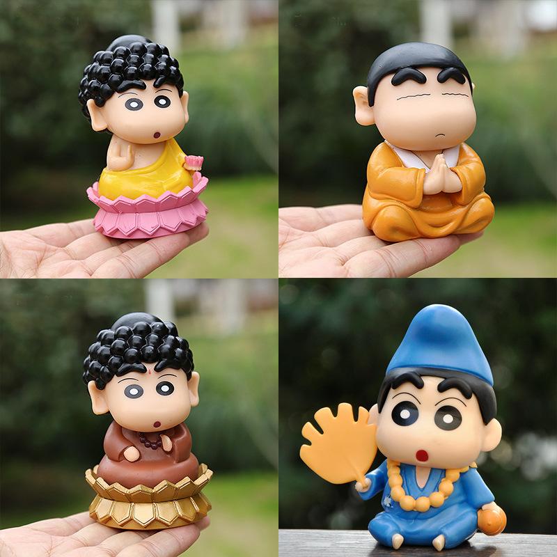Anime crayon small new peripheral figure model, creative COS Buddha zombie desktop car ornament children's gift