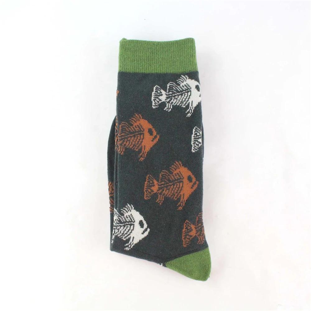 Новые унисекс забавные носки с изображением динозавра, акулы, кошки, собаки, оленя, черепа, лягушки, рыбы, совы, петуха, морских волн, мопса, обезьяны, астронавта для мужчин и женщин, Прямая поставка