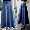 Осенние и зимние джинсовые юбки. Женские нижние юбки А-типа с высокой талией. Длинные и дикие юбки.