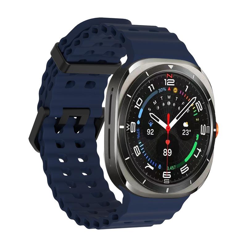 Мягкий силиконовый браслет для Samsung Galaxy Watch 7 Ultra 47 мм, спортивный мужской ремешок для часов ULTRA7 47 мм, без зазоров, изогнутый конец