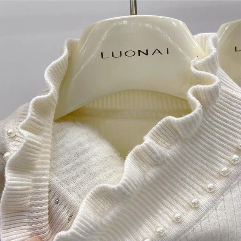 Женский полуводолазный кашемировый вязаный свитер с бархатной подкладкой, теплый женский пуловер, осенне-зимние женские свитера