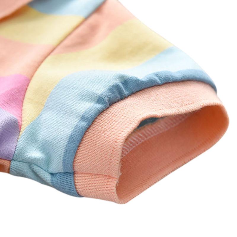 Летнее платье для девочки радужной расцветки и принтом кролика