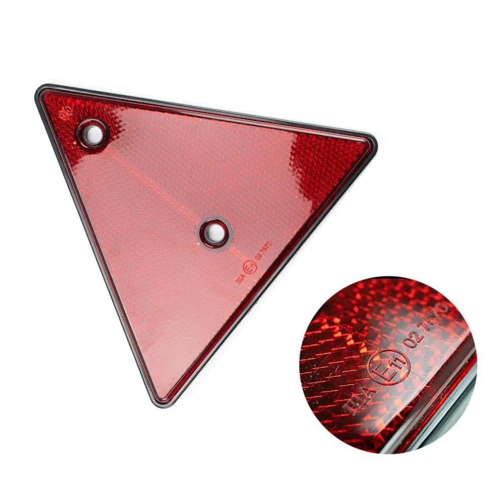 2/1PCS Red Triangle Rear Reflectors Safety Screw Fit for Gate Posts Trailer Motorcycle Caravan - Reflective Visibility Enhancer