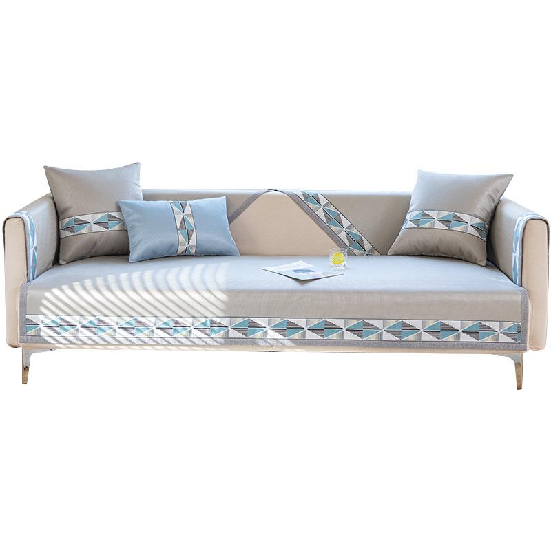 Подушка для дивана из ледяного шелка, летний нескользящий летний коврик, доступный роскошный стильный чехол для дивана, тканевый моющийся коврик для льда