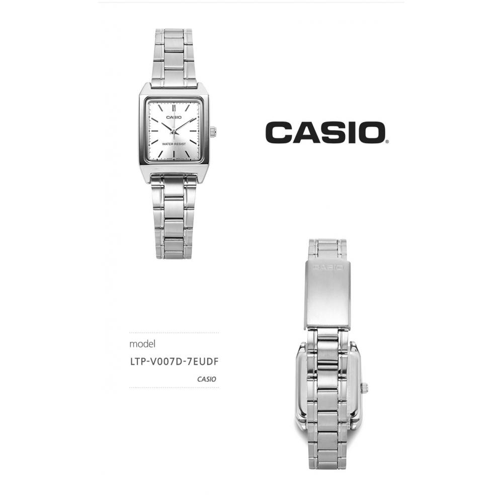 Casio Ltp V007d 7eudf Ltp V007d 7e Аналоговые Квадратные Sat Студент Женские S Металлические Часы