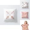 Luxurious Polyester Pillow Case Cover With Rose Gold Geometric Pattern For Home Decor