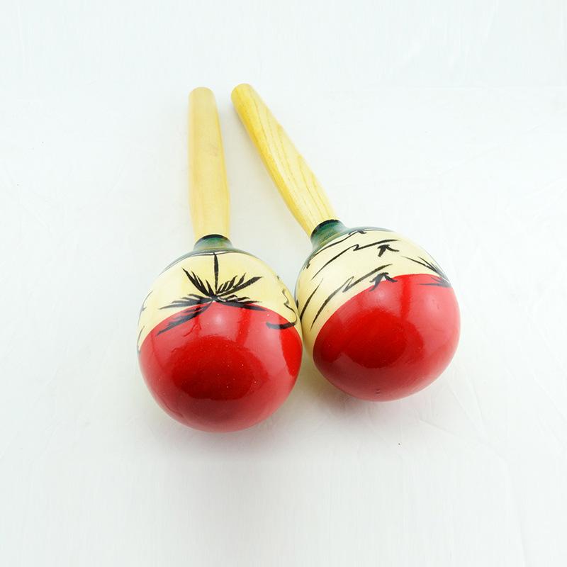 Painted Coconut Tree Shaker Wooden Sand Ball - Orff Instrument (1 Piece)