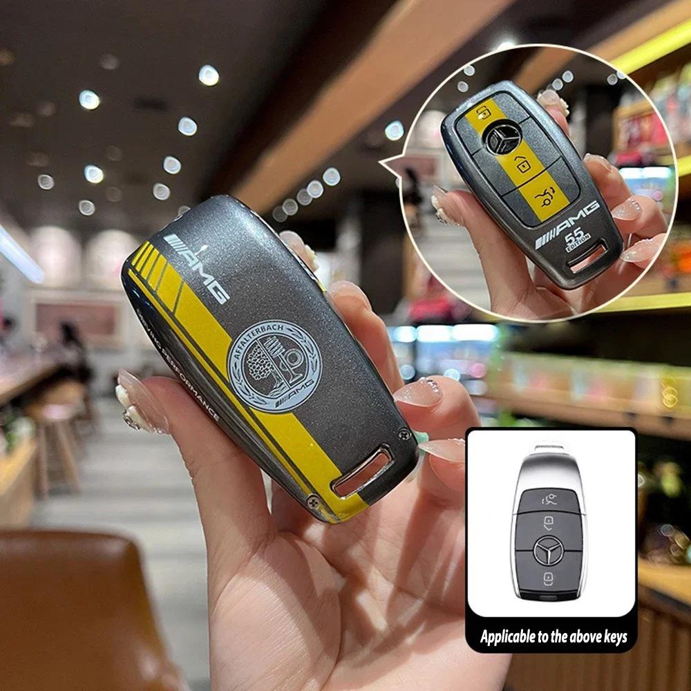 Car Sticker Car Smart Remote Key Case Cover Shell Bag For Mercedes Benz AMG A C E S G Class GLC CLE CLA W177 W205 W213 W222 X167