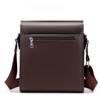 Men's Soft Leather One-shoulder Casual Messenger Bag Business Briefcase Diagonal Vertical Messenger Bag