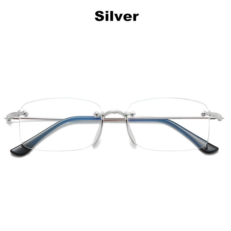 Borderless Reading Glasses Men Business Metal Glasses For Reader Mens Presbyopia Optical Eyeglasses +1.0 1.5 2.0 2.5 3.0 3.5 4.0