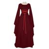 Women Vintage Costumes Sexy Long Sleeve Lace-Up Medieval Gothic Floor Length Dresses Cosplay Retro Long Maxi Dress