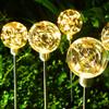Светодиодный солнечный светильник, хрустальный шар желаний для украшения патио на открытом воздухе, свадьбы, сада, сезона, дорожек, газонов, светильников на солнечных батареях для кемпинга