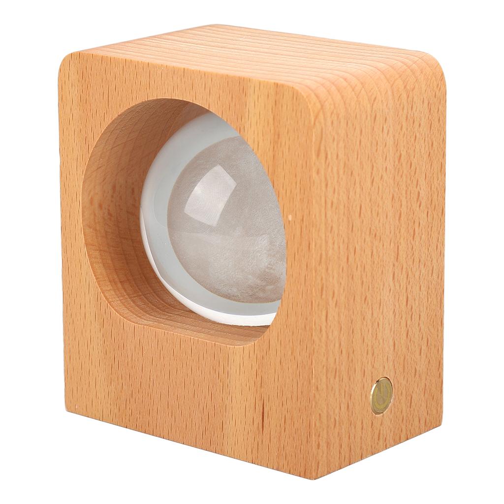 Crystal Ball Night Light with Beech Shelf Pattern Lettering Vintage Decoration Glass Ball Night Lamp for Home