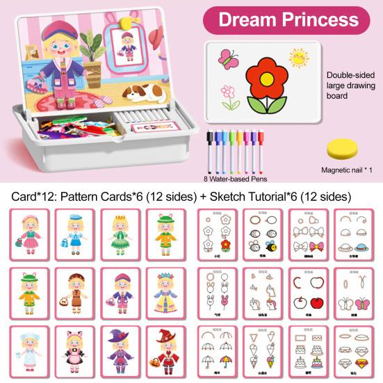 Cartoon Magnetic Puzzle Board Game Dress-up Dinosaur Vehicles Animal Preschool Learning