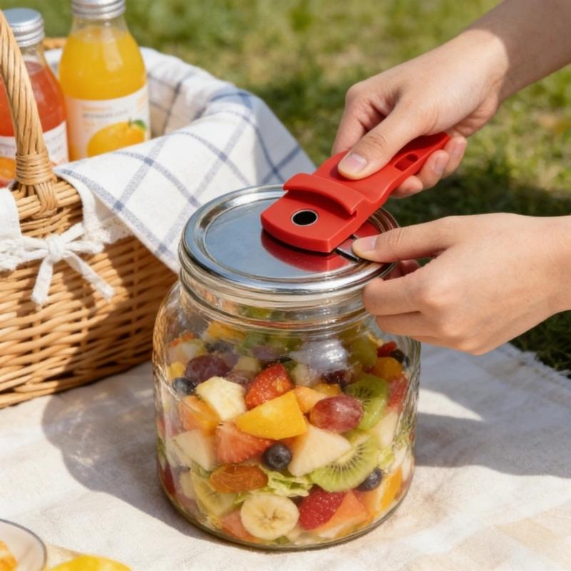 Открывалка для банок Mason Jar с магнитом для консервирования, снимает вакуумную крышку для стандартной крышки с широким горлышком, легкое открытие и хранение