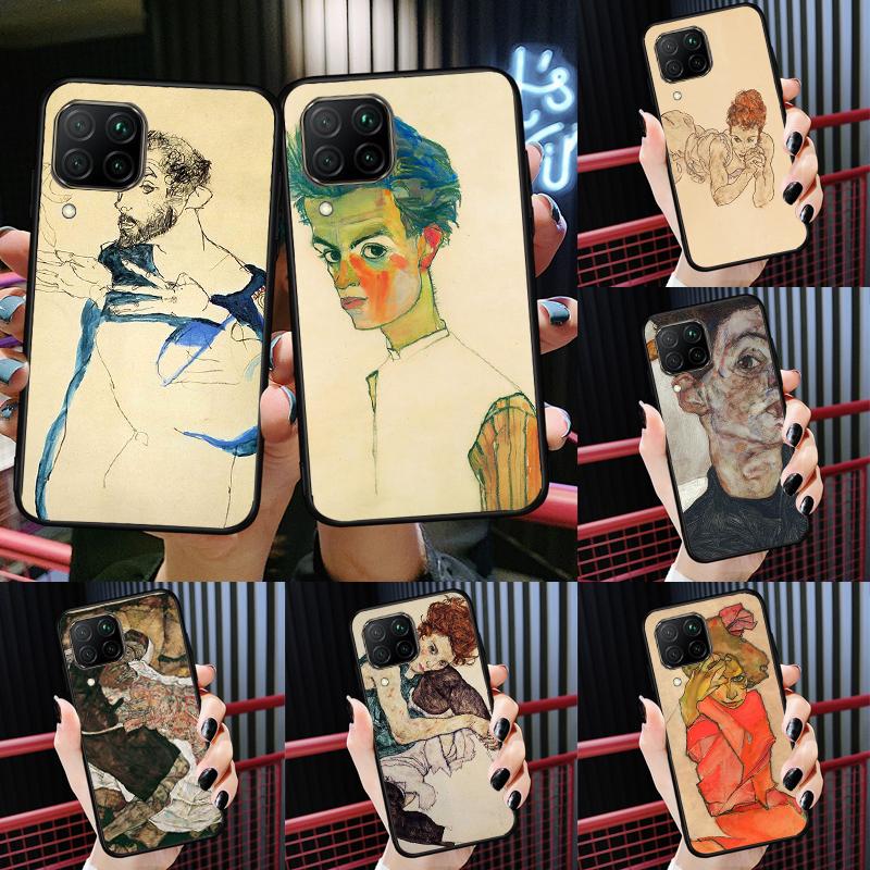 Чехол Egon Schiele для Huawei Nova 12i 12s 11i 8i Y91 Y60 Y70 Y72 Y90 Y61 9 10 SE P20 P40 Lite P30 P60 Pro