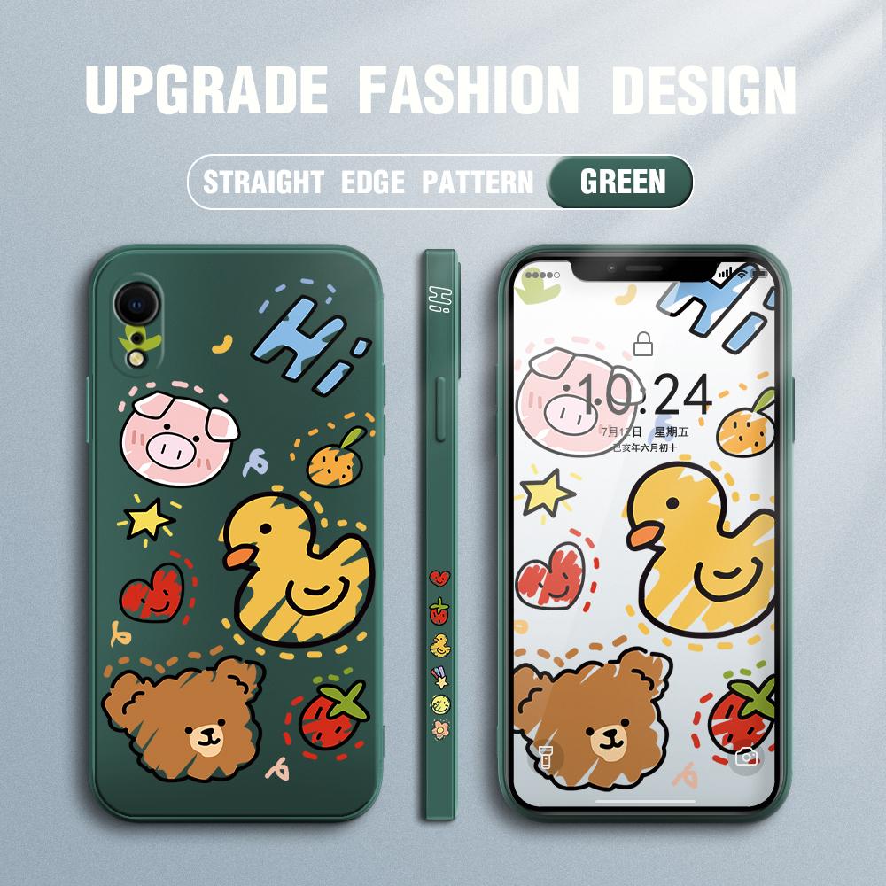 Милый милый чехол для телефона с изображением животных для Redmi Xiaomi POCO Note 10 Pro 9 9A 9T 10C 8 7 11 Lite 5G X3 M3 с квадратным краем, мягкая полная защита камеры, мягкий чехол из ТПУ