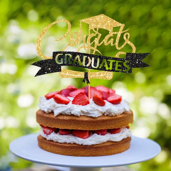 Yousheng Congratulations 2024 Graduation Cake Topper Graduation Season Birthday Cake Insert Congrats Grad Party Decor Supplies