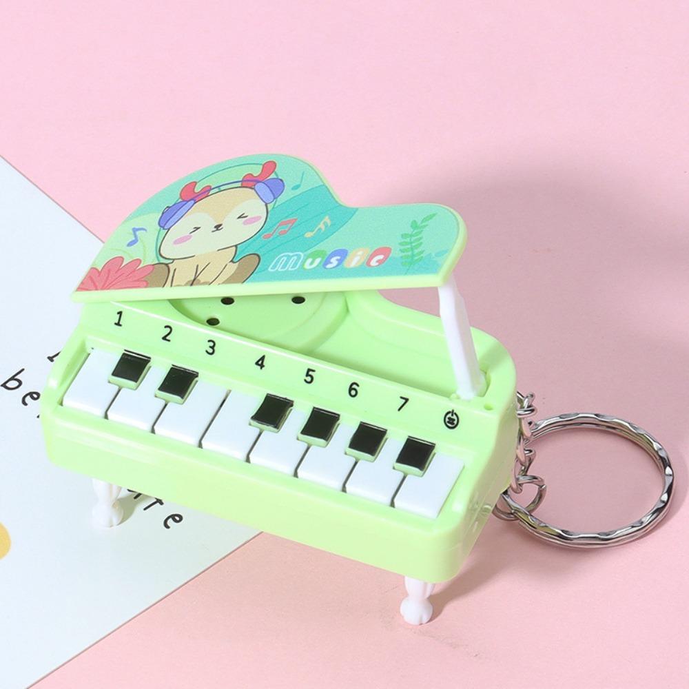 Cartoon Pattern Piano Keychain Toy Playable Keys Keyboard Keychain Party Favors