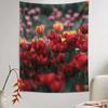Spring Tulip Garden Tapestry  Vibrant Pink  White Flowers  Unique Wall Art for Home Decor Living Room  Floral Lover Gift