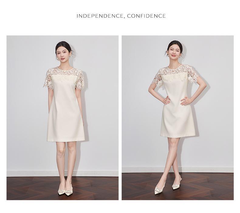 Высококачественное женское летнее А-силуэтное платье с кружевной вышивкой