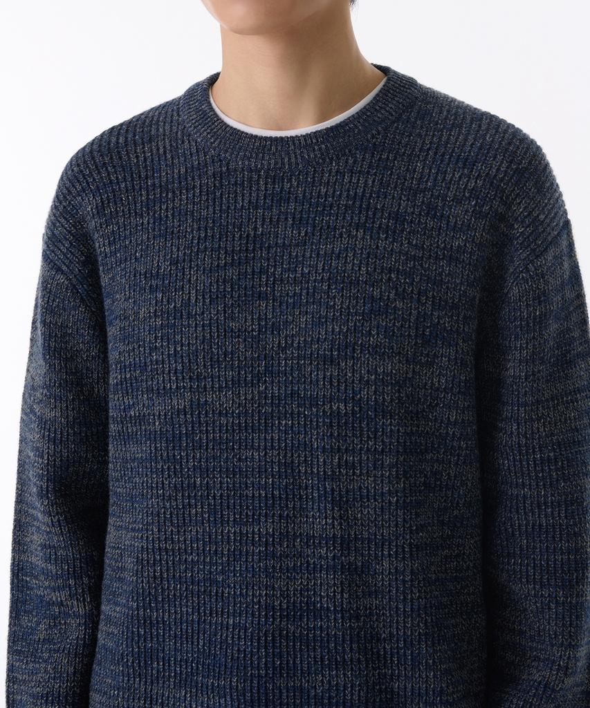 MUSINSA STANDARD Mixed Yarn Crew Neck Knit [Navy]