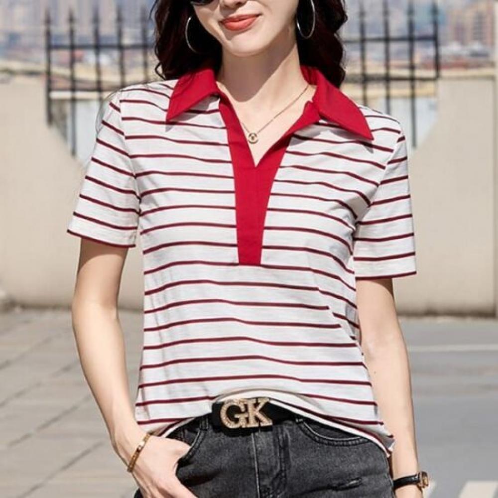 Navava NT2349 Casual STripe ShorT Sleeve T shirT