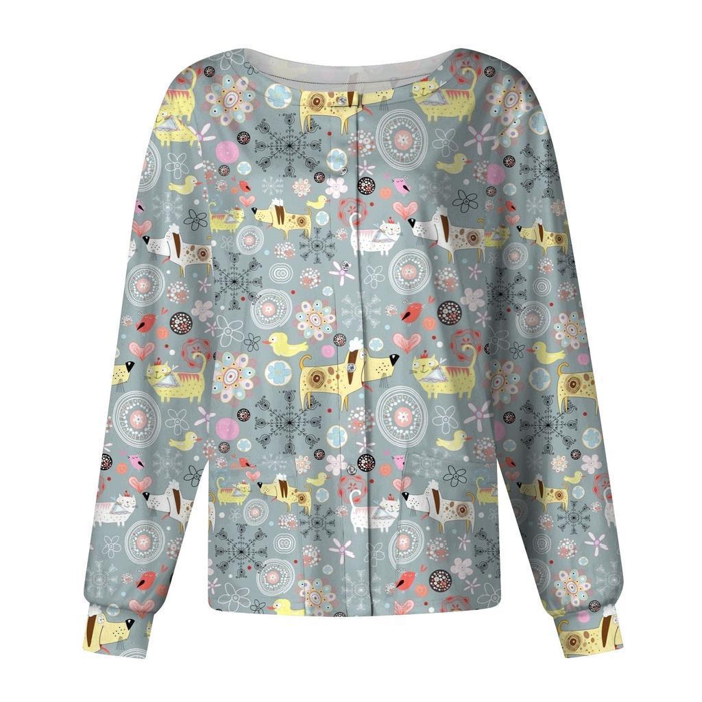 Женский однобортный защитный комбинезон с длинным рукавом и карманом, рабочий воротник-стойка, кардиган, куртка, топ