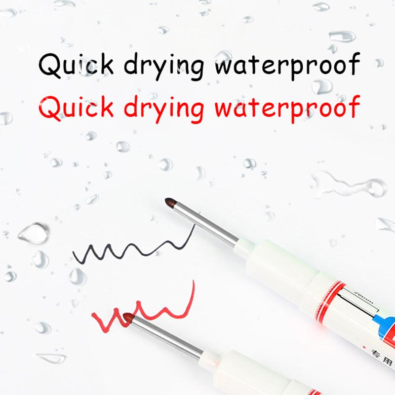 3 шт. Многоцелевой водонепроницаемый маркер с длинной головкой 20 мм, для строительства, деревообработки, глубоких отверстий, маркер для краски